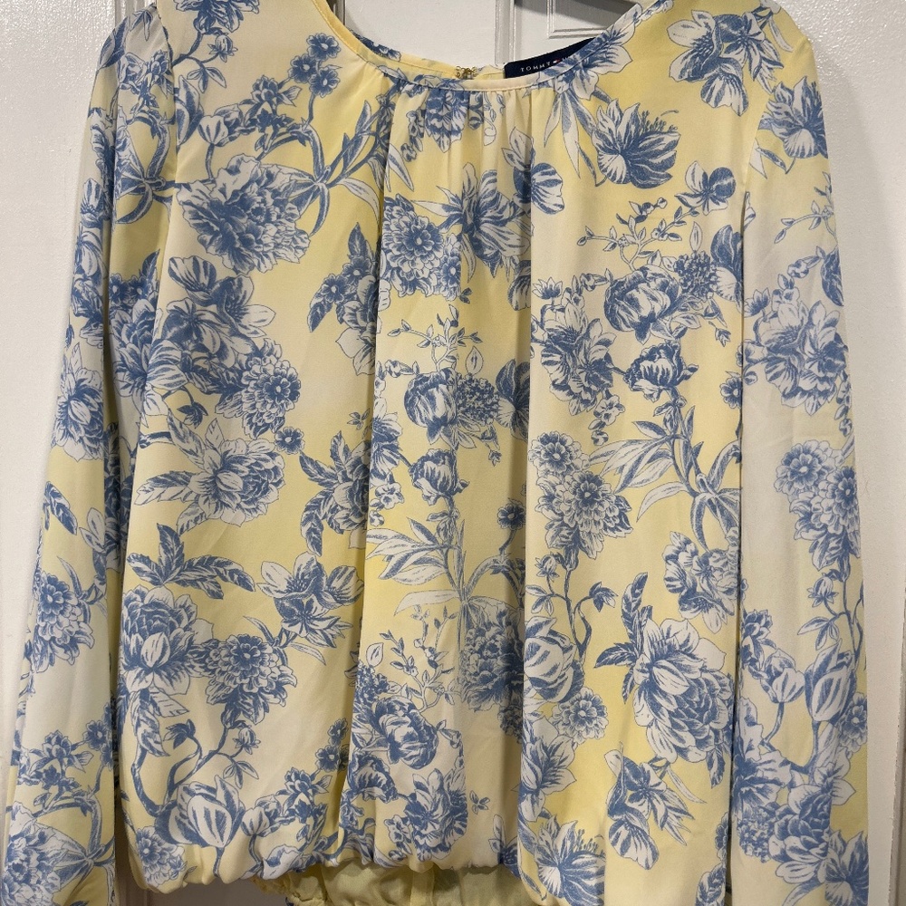 Long sleeve floral work blouse